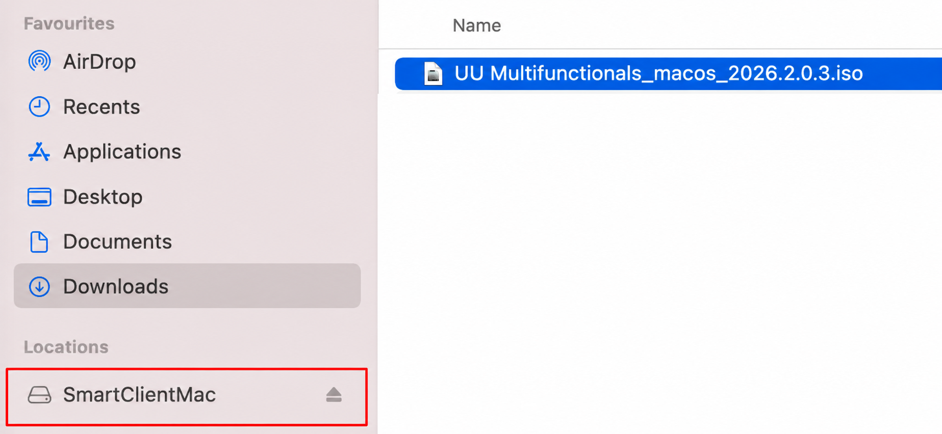 The SmartClientMac file.